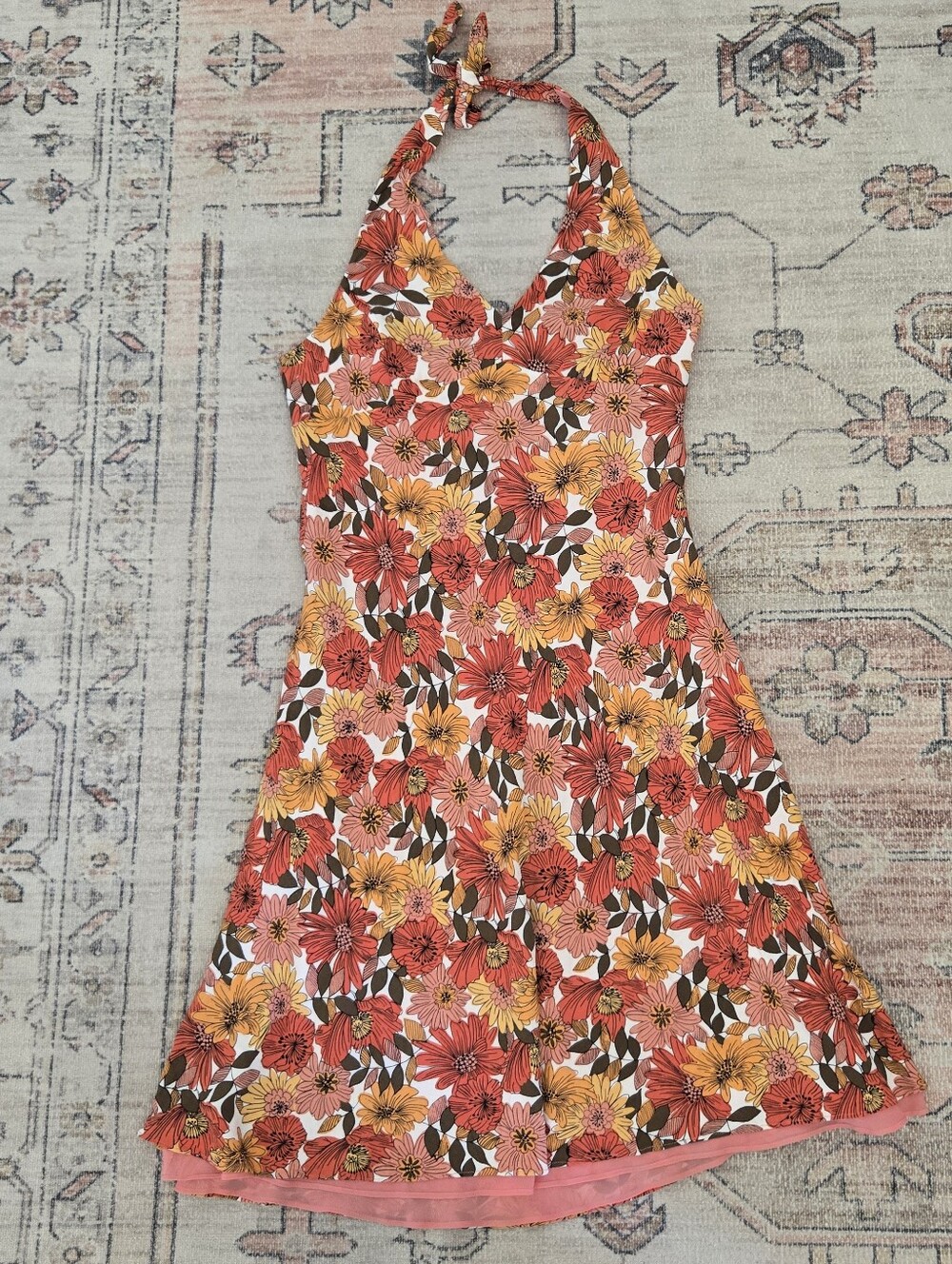 Loft Floral Halter Midi Dress Size 6